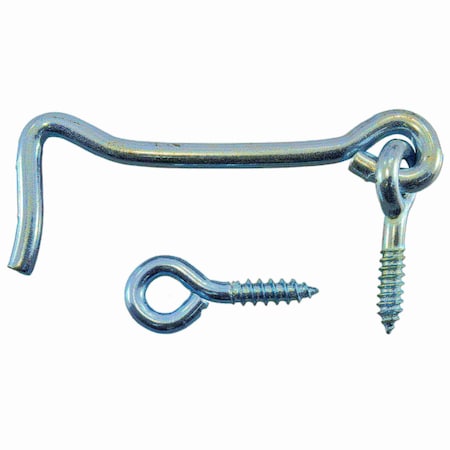 Midwest Fastener Corp. 3/16" x 3" Zinc Plated Steel Gate Hooks & Eyes 50PK 51029